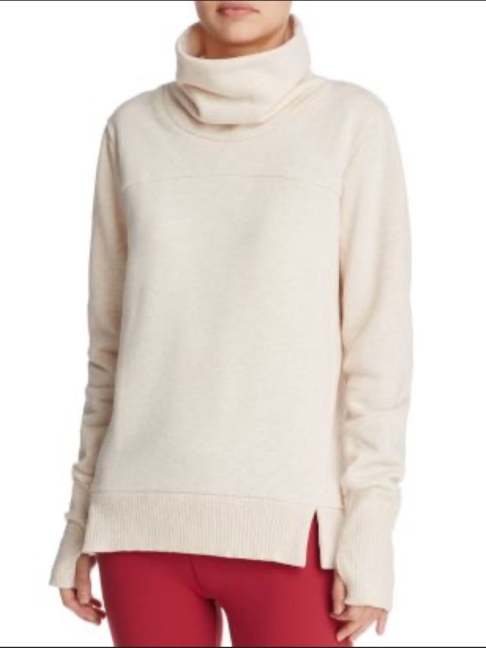 ALO Yoga Haze Funnel Neck Sweatshirt  - Pale Pink/ Peach